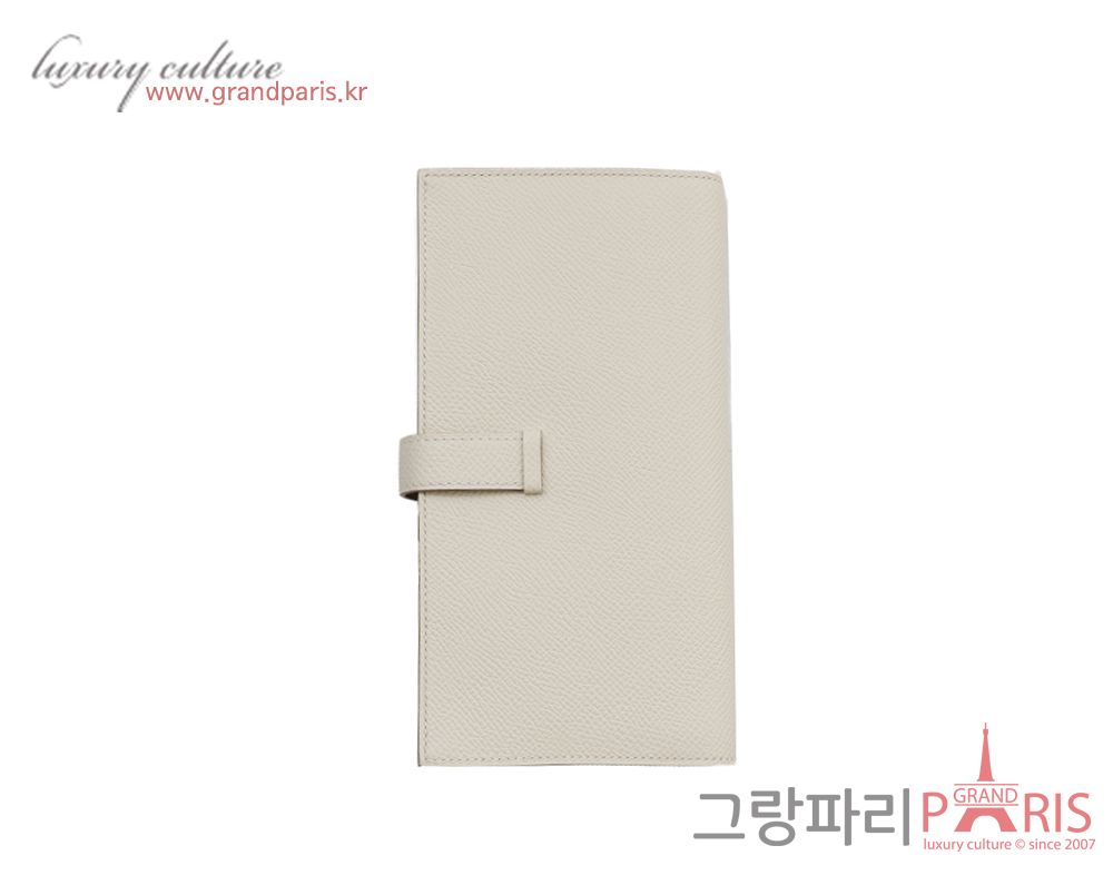 에르메스 베안 장지갑 크레 골드 은장 B