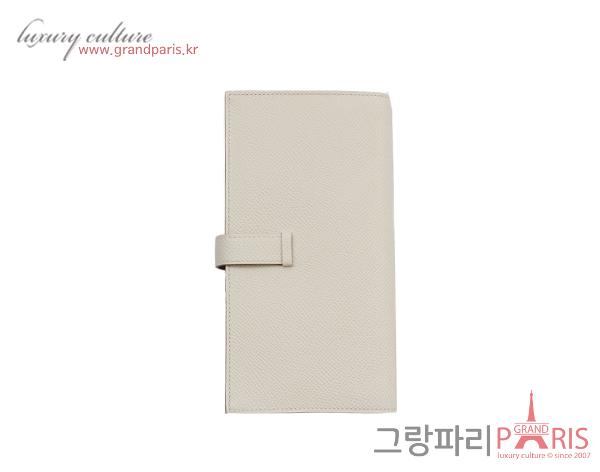 에르메스 베안 장지갑 크레 골드 은장 B