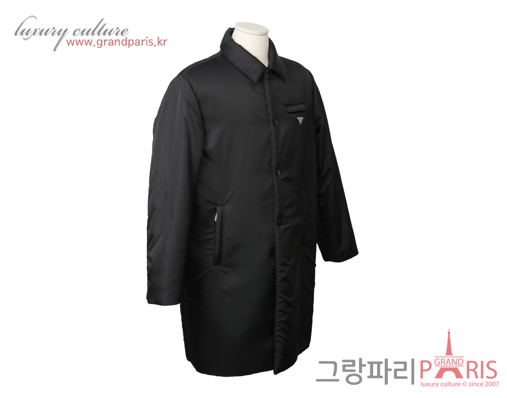 프라다 롱 다운 재킷 블랙 XL