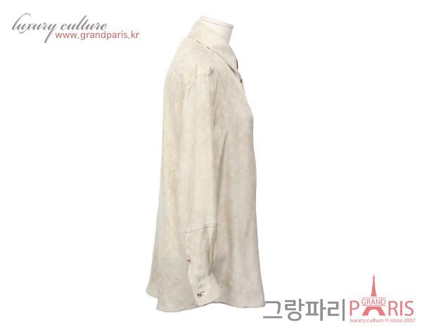 루이비통 모노그램 실크 블라우스 옐로우 베이지 34