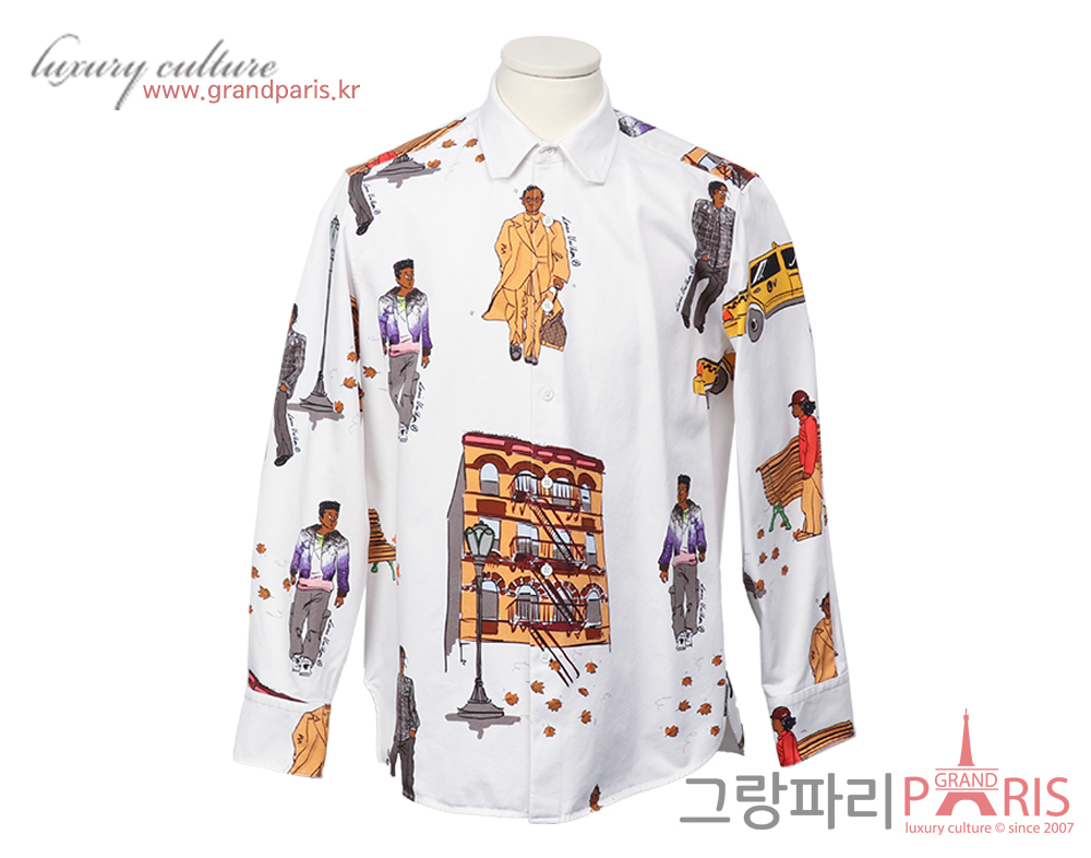 루이비통 뉴 워커스 프린팅 셔츠 재킷 화이트 M