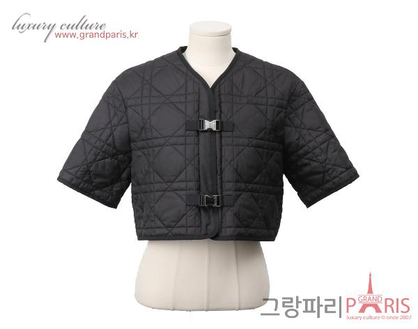 디올 매크로까나쥬 숏슬리브 피코트 블랙 38