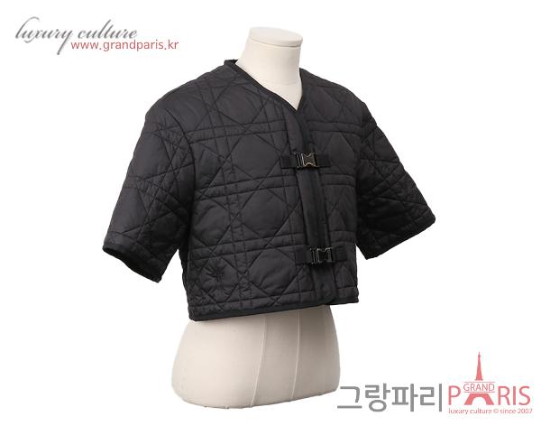 디올 매크로까나쥬 숏슬리브 피코트 블랙 38