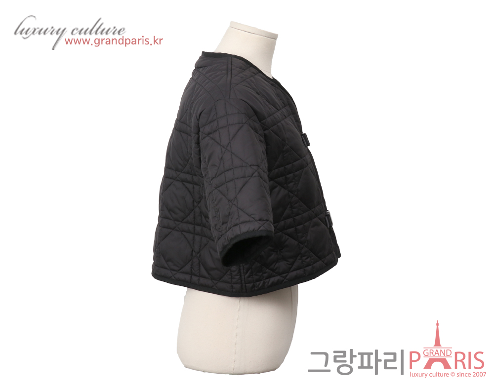 디올 매크로까나쥬 숏슬리브 피코트 블랙 38