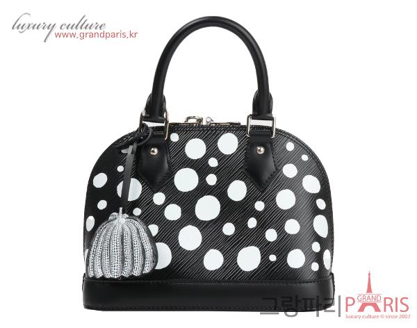 루이비통 쿠사마 야요이 알마 BB 블랙 화이트