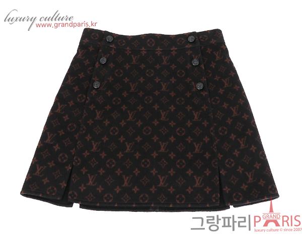루이비통 모노그램 스커트 블랙 브라운 34