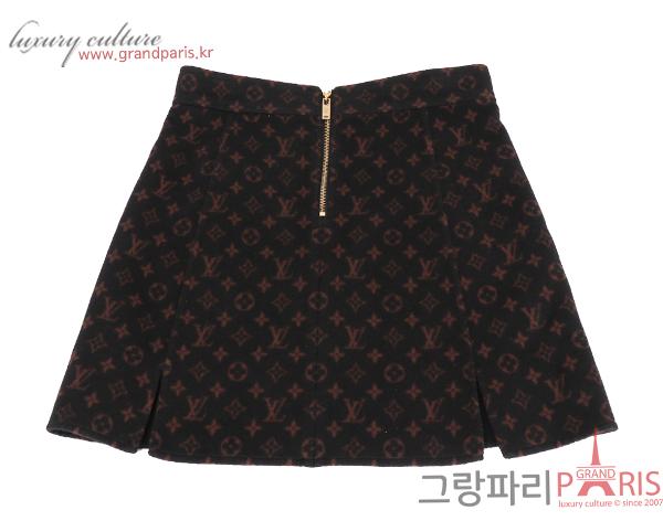 루이비통 모노그램 스커트 블랙 브라운 34