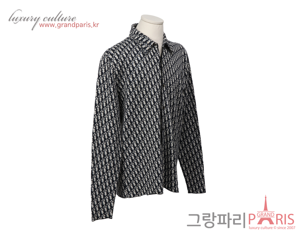 디올 오블리크 오버 셔츠 네이비 블루 XL