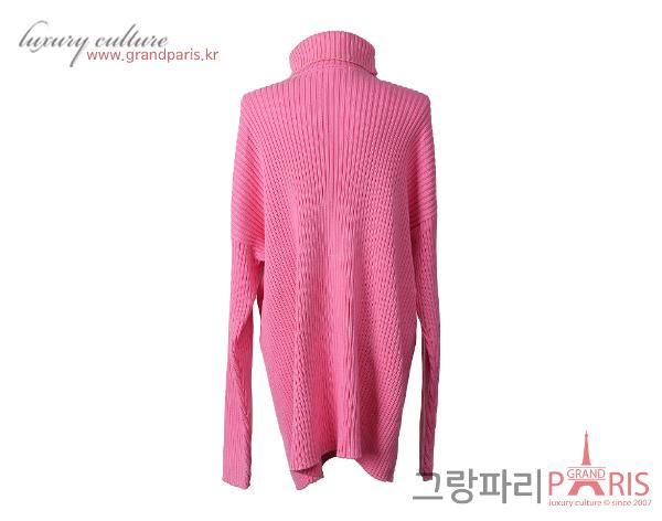 발렌시아가 로고 터틀넥 스웨터 핑크 XS