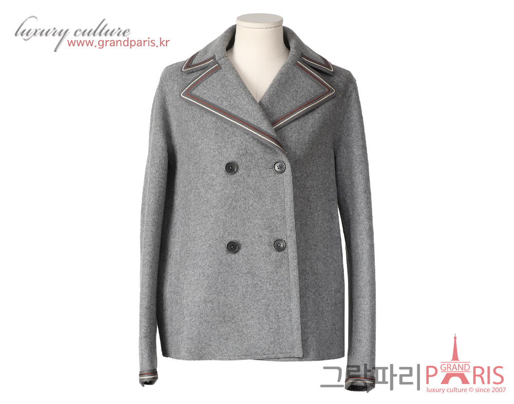 로로피아나 캐시미어 하프 코트 그레이 44