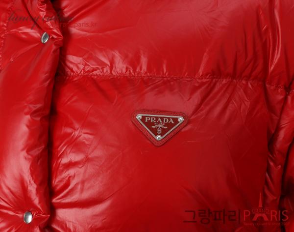 프라다 리나일론 크롭 컨버터블 다운 재킷 레드 40