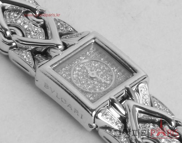 불가리 트리카 워치 16mm 화이트골드 파베 다이아몬드