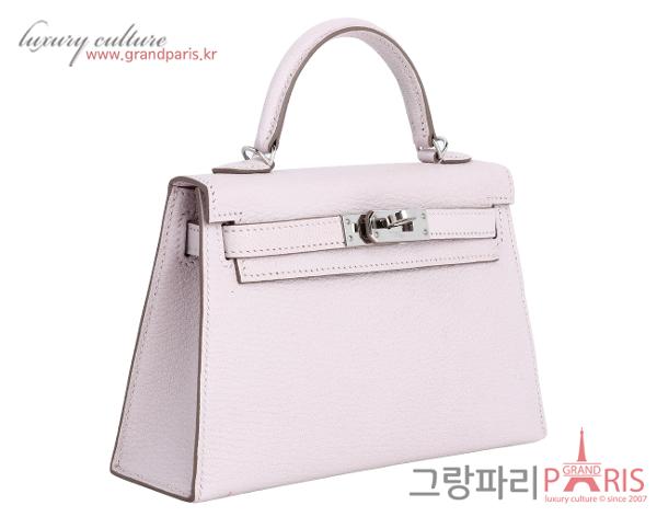 에르메스 미니 켈리 II 모브 페일 은장 U