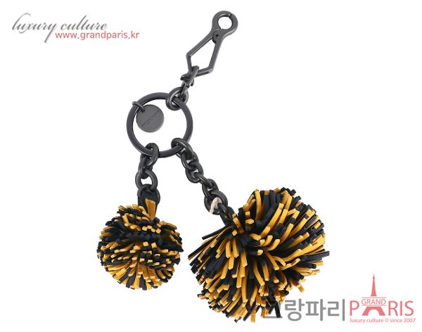 보테가 베네타 폼폼 키링 블랙 옐로우