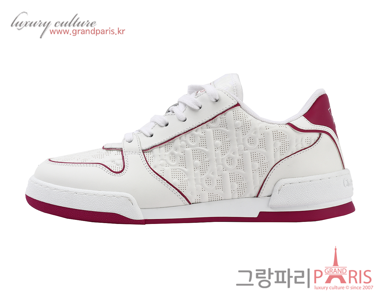 디올 원 스니커즈 화이트 푸시아 38 1/2