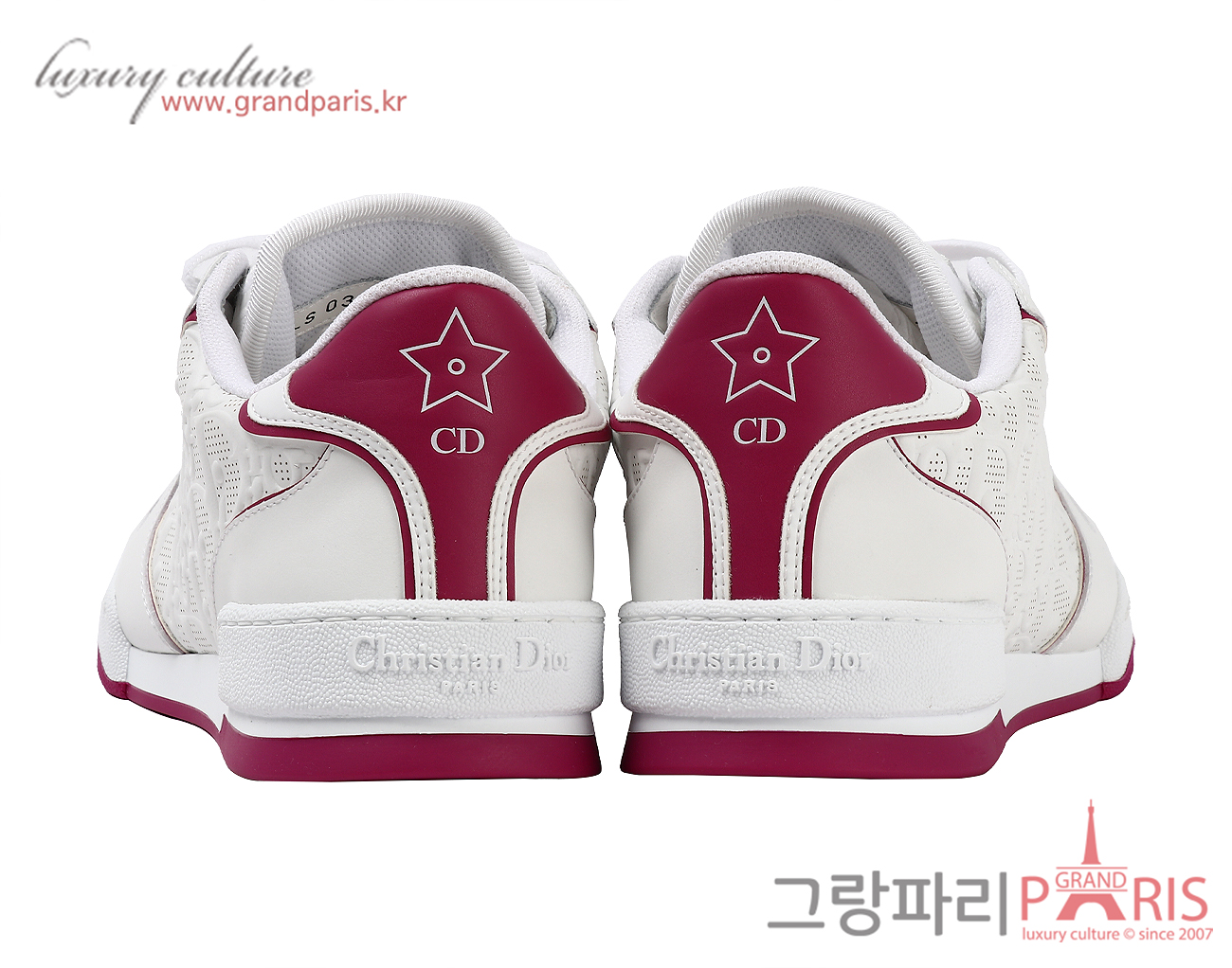 디올 원 스니커즈 화이트 푸시아 38 1/2