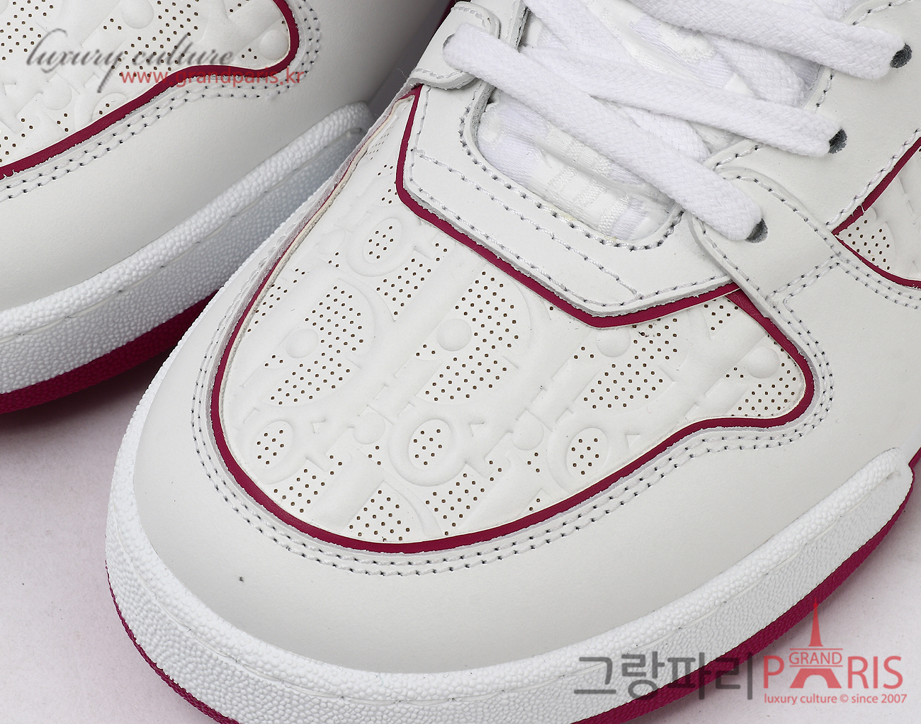 디올 원 스니커즈 화이트 푸시아 38 1/2