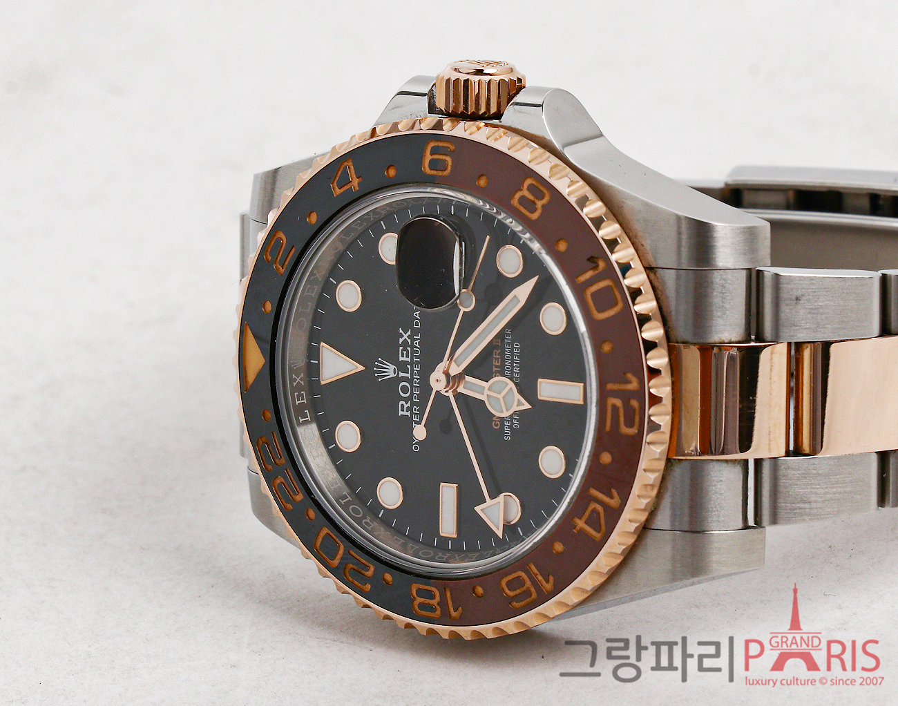 로렉스 GMT 마스터 II 40mm 로즈골드 콤비 126711CHNR