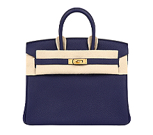 에르메스 벌킨 25 블루 잉크 금장 C