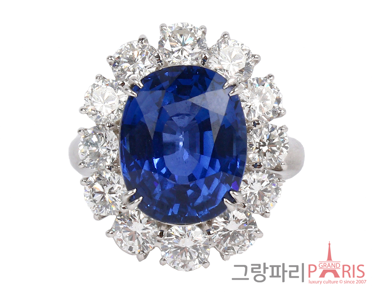 Fine Jewelry 블루 사파이어 다이아몬드 링 11.26ct