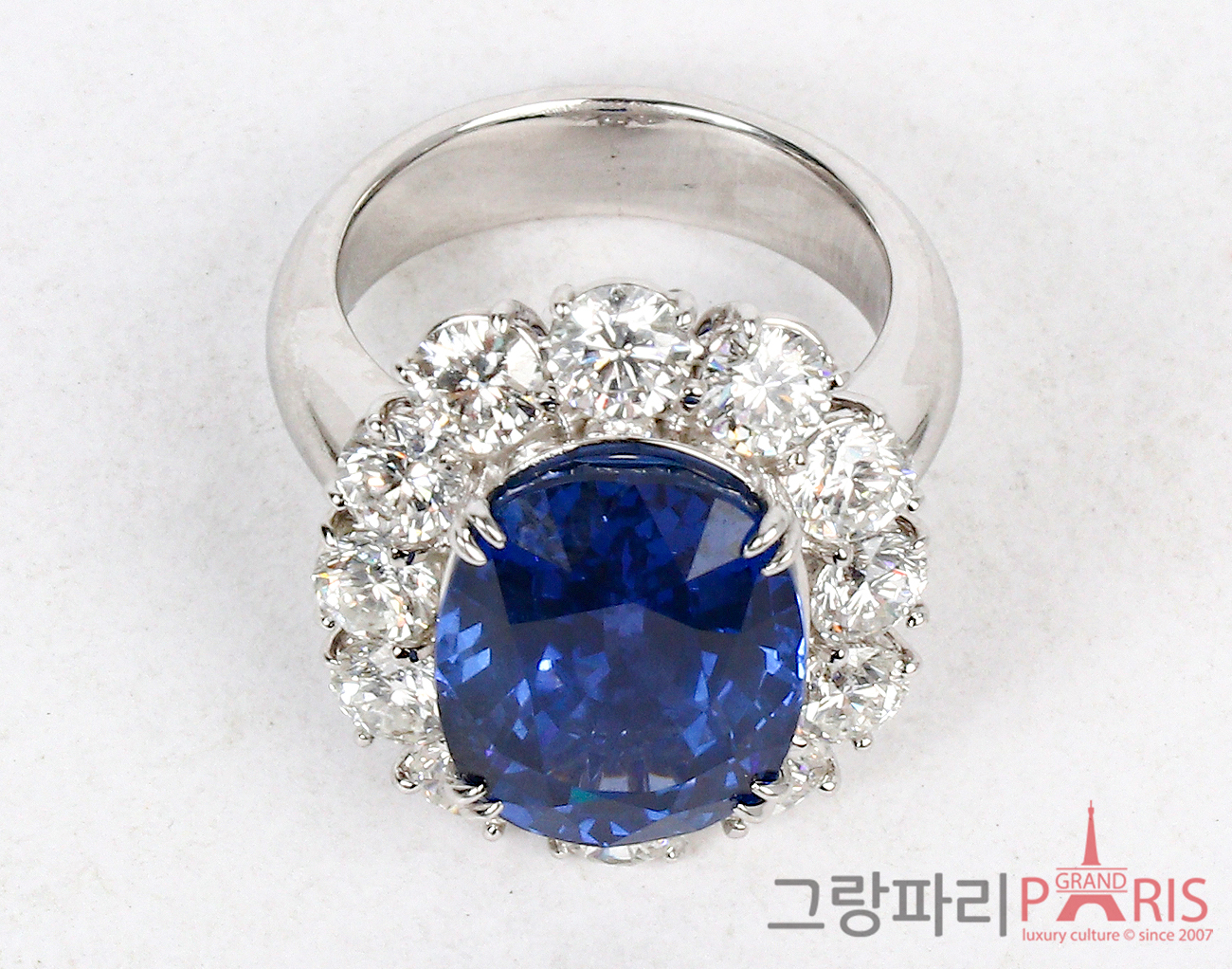 Fine Jewelry 블루 사파이어 다이아몬드 링 11.26ct