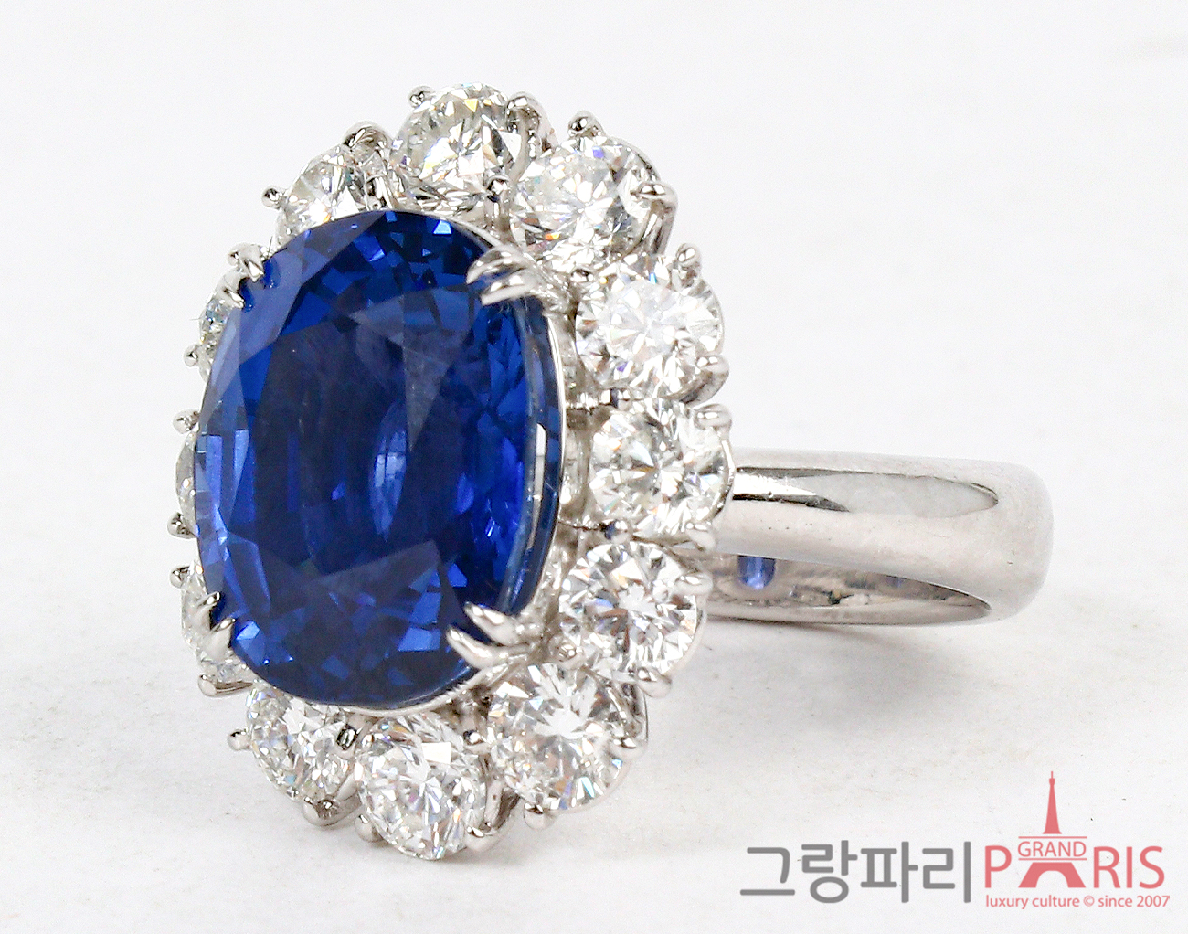 Fine Jewelry 블루 사파이어 다이아몬드 링 11.26ct