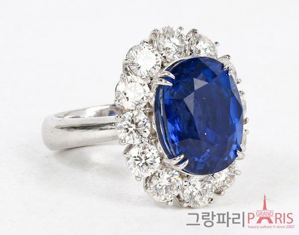 Fine Jewelry 블루 사파이어 다이아몬드 링 11.26ct