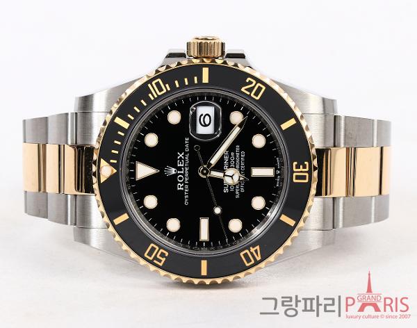 로렉스 서브마리너 41mm 옐로우골드 콤비 블랙 다이얼 126613LN