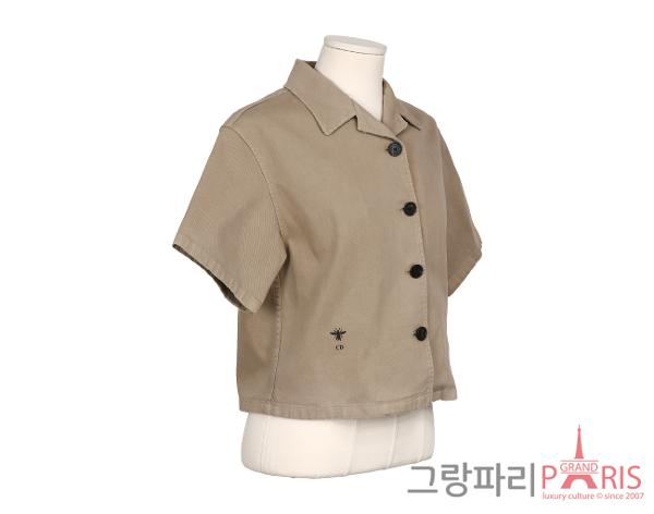 디올 숏 슬리브 블라우스 베이지 XS