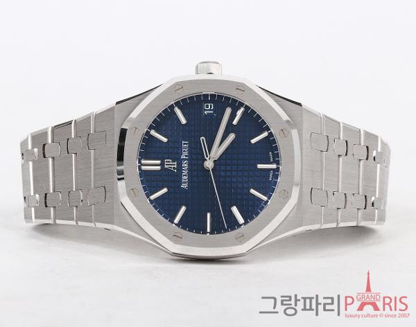 오데마피게 로얄오크 셀프와인딩 41mm 화이트골드 블루 다이얼 15503BC
