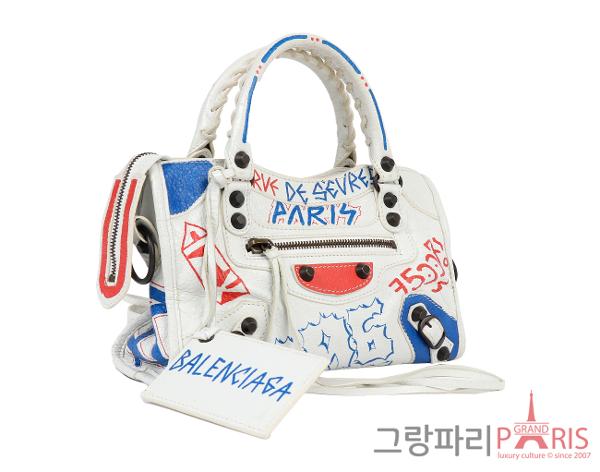 발렌시아가 그래피티 모터 시티백 미니 화이트