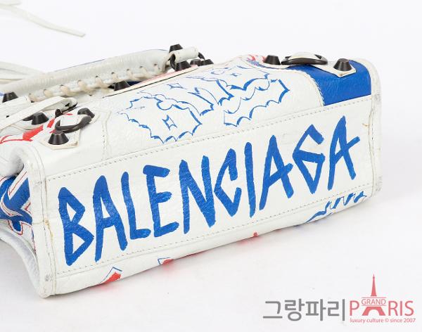 발렌시아가 그래피티 모터 시티백 미니 화이트