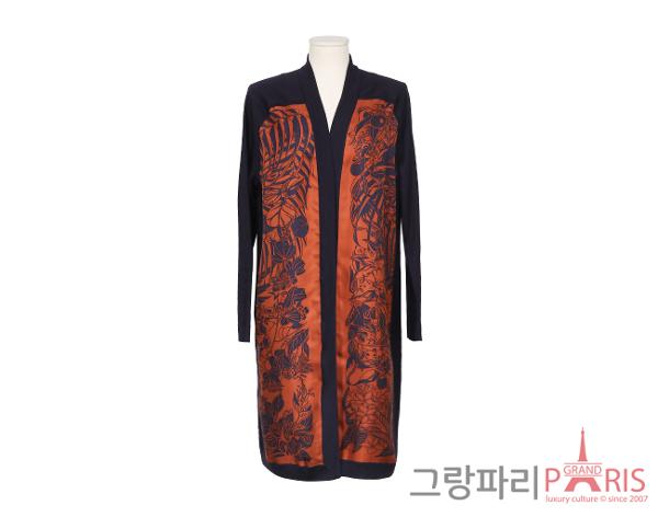 에르메스 트윌렌 롱 가디건 오렌지 네이비 42