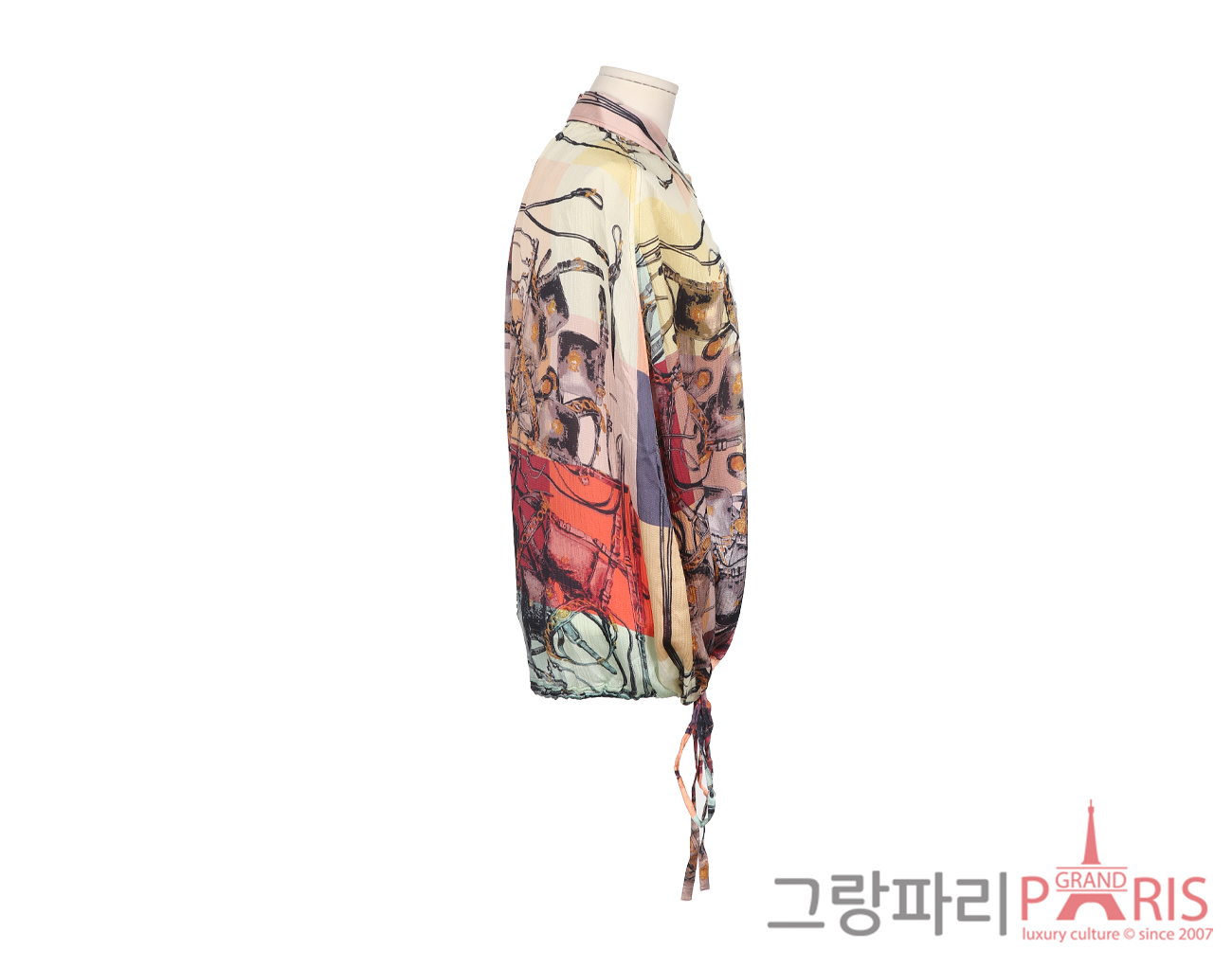 에르메스 플리츠 셔츠 멀티컬러 38