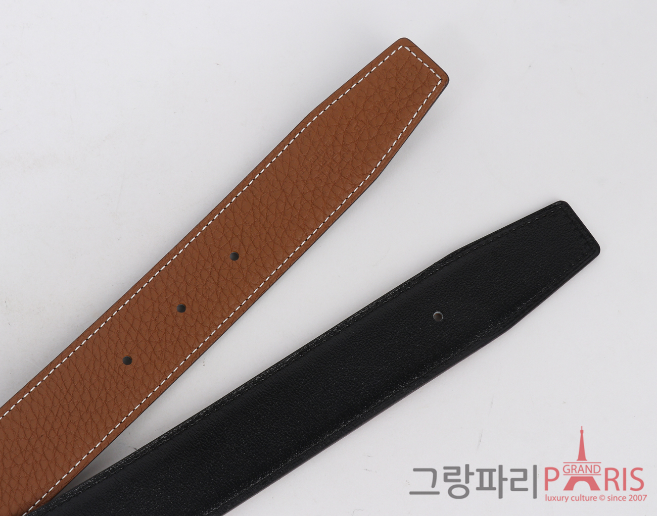 에르메스 H 벨트 리버시블 레더 스트랩 32mm 블랙 골드 매트 금장 90