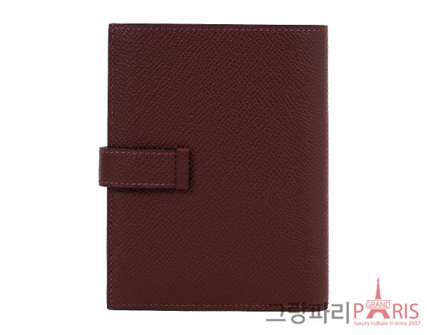 에르메스 베안 컴팩트 반지갑 루즈 아쉬 은장 W