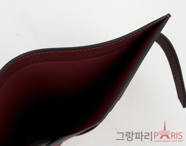 에르메스 베안 컴팩트 반지갑 루즈 아쉬 은장 W