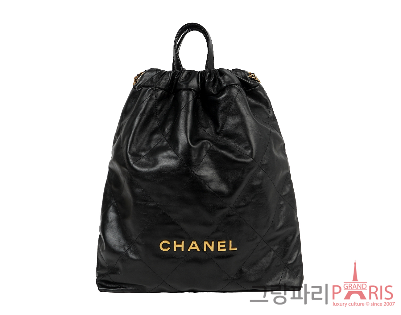 샤넬 22 백팩 블랙 금장