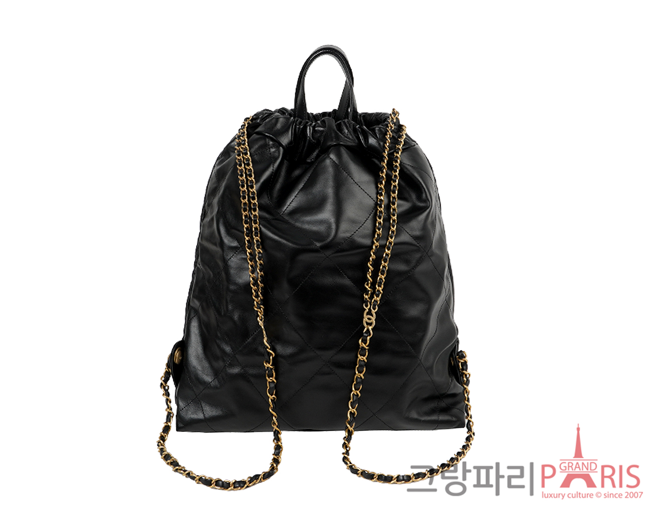 샤넬 22 백팩 블랙 금장
