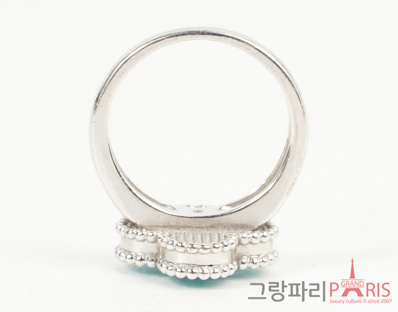 반클리프아펠 빈티지 알함브라 링 화이트골드 터콰이즈 다이아몬드 52