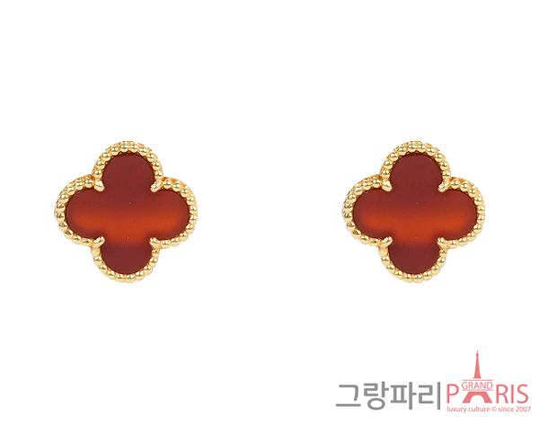 반클리프아펠 빈티지 알함브라 이어링 옐로우골드 커넬리언