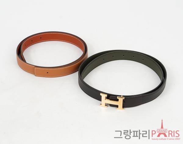 에르메스 미니 H 벨트 리버시블 레더 스트랩 24mm 로즈골드 Set