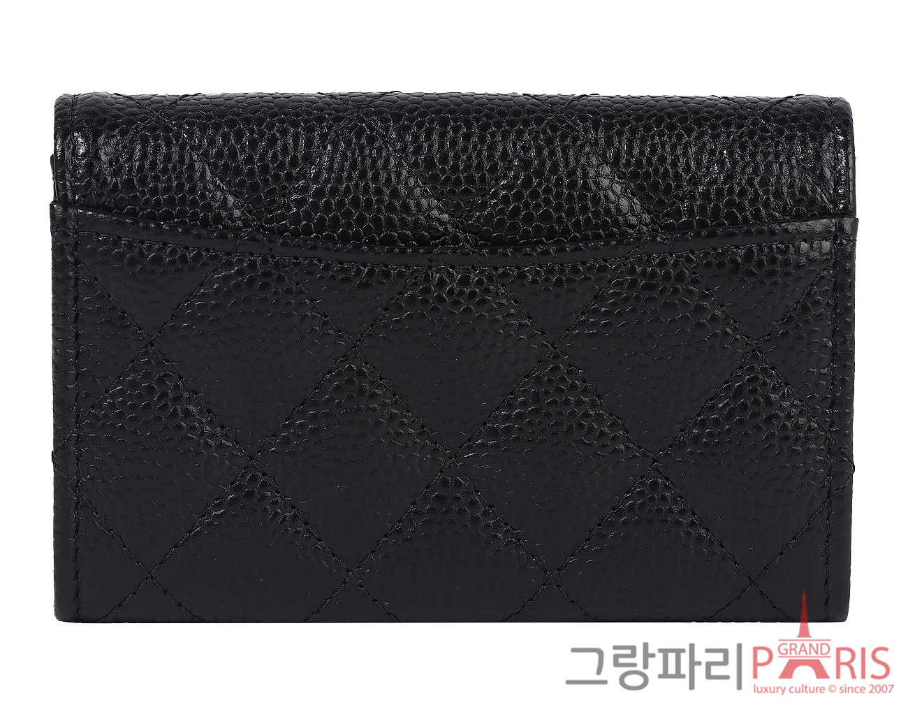 샤넬 클래식 플랩 카드 홀더 블랙 은장 캐비어