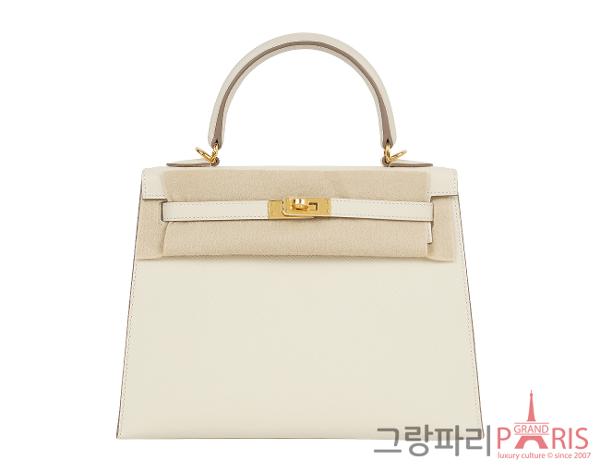 에르메스 셀리에 켈리 25 크레 금장 W
