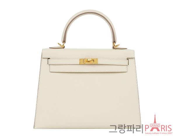 에르메스 셀리에 켈리 25 크레 금장 W