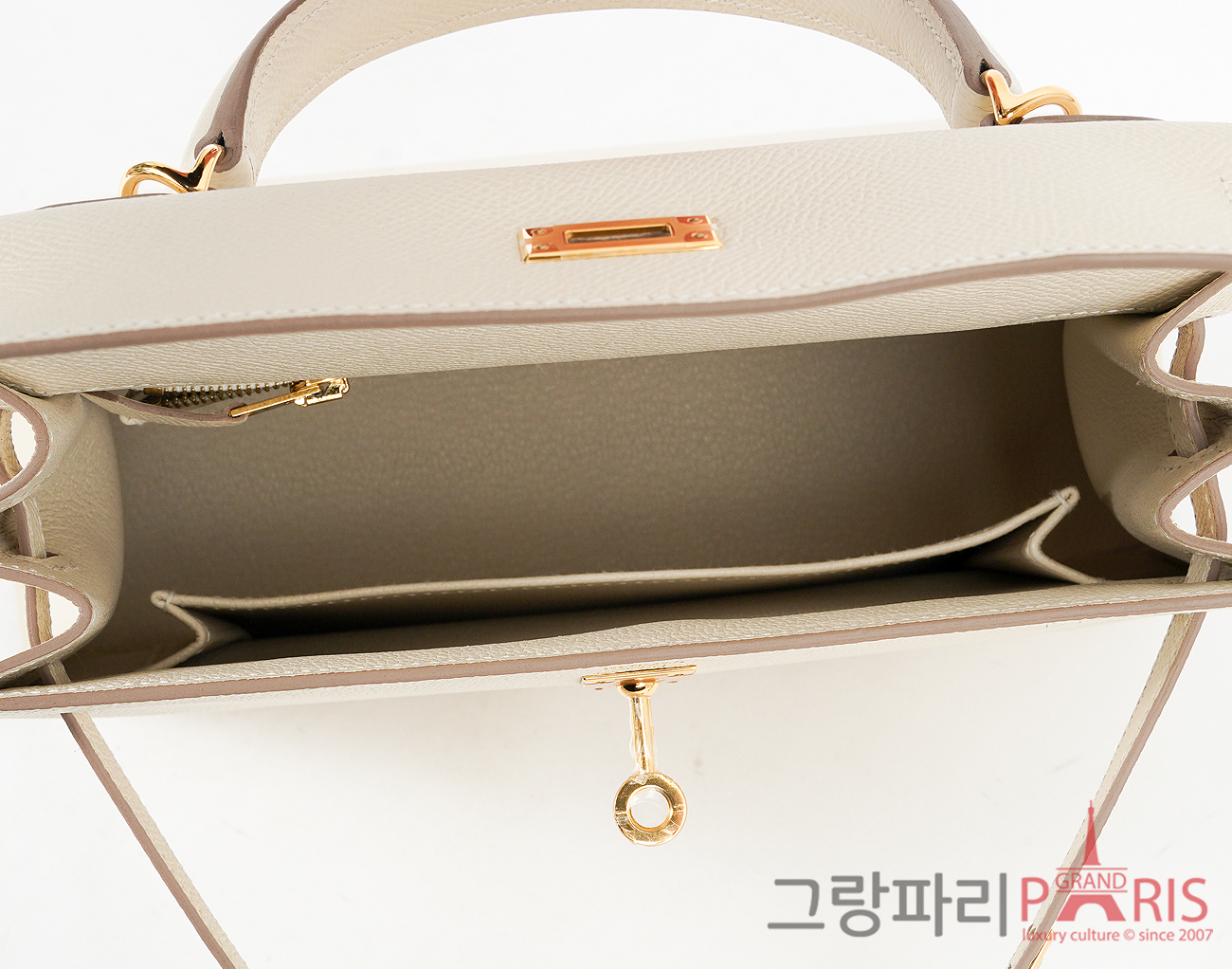 에르메스 셀리에 켈리 25 크레 금장 W
