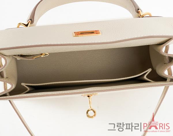 에르메스 셀리에 켈리 25 크레 금장 W