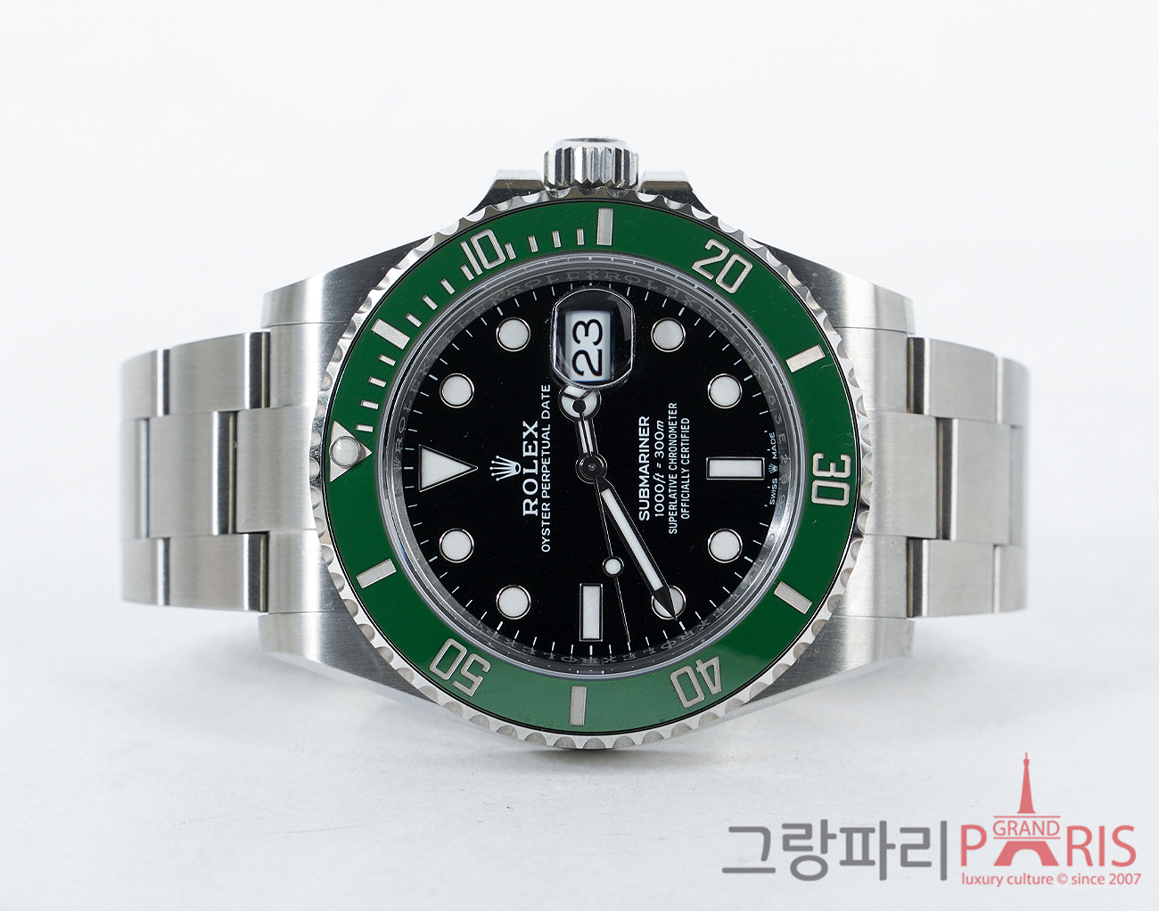 로렉스 서브마리너 스타벅스 41mm 스틸 그린 블랙 다이얼 126610LV