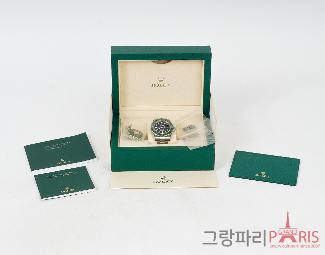 로렉스 서브마리너 스타벅스 41mm 스틸 그린 블랙 다이얼 126610LV