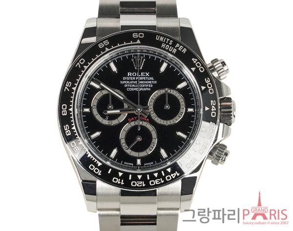 로렉스 데이토나 40mm 스틸 블랙 다이얼 126500LN